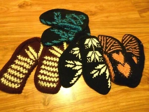 4 Paar Damen Frauen Handarbeit Strick Hausschuhe, EU 36-39, - Bild 1 von 11