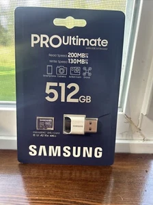 SAMSUNG PRO Ultimate + Reader 512GB microSDXC Memory Card, Up-to 200 MB/s, UH... - Picture 1 of 2