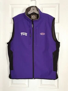 TCU Horned Frogs DRAKE Mens Purple Mens Fleece Lined Full Zip Vest Size L - Picture 1 of 11
