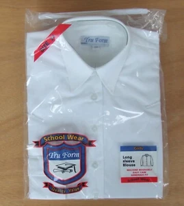 Blusa blanca cuello corbata manga larga para niñas de 3-4 años talla 24 pulgadas - Imagen 1 de 2