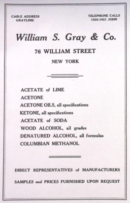 1916 William S Gray & Son Acetone Wood Alcohol Ketone  Print Ad - Image 1 of 2