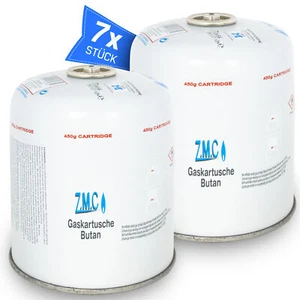 ZMC 7x Cartucce Gas 450g, 990ml Propano Butano Gas Cartuccia a Vite Filettatura Euro - Foto 1 di 9