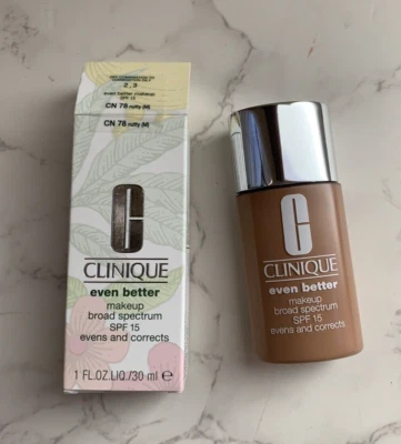 Clinique Even Better Makeup Broad Spectrum SPF 15 CN 78 Nutty (M) 1 Oz NEW - Image 1 of 4