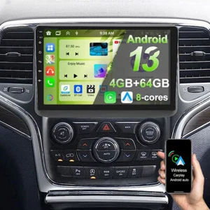 Apple Carplay Car Radio For Jeep Grand Cherokee 2014-2017 Android 13 4+64G GPS - Foto 1 di 17