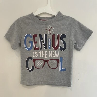 Camisa gris manga corta healthtex Genius mezcla de algodón cuello redondo para niños pequeños 3T Foto 1 de 4