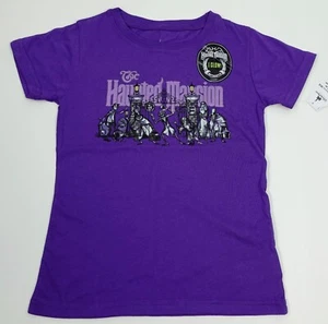 Disney Haunted Mansion T Shirt Kids Halloween Printed Tee Tops Boys Girl Purple - Picture 1 of 6