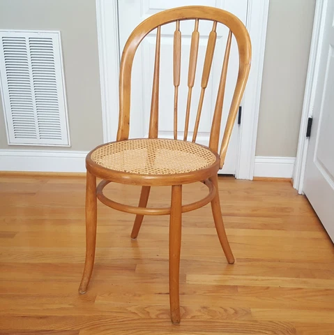 Vintage Bentwood Cafe/Bistro Chair Cane Seat Arrow Back Slats Nice Thonet Style! Cover