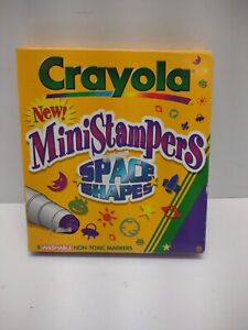 Vintage Crayola Mini Stampers Space Shapes Markers 1997 HTF Alien Spaceship