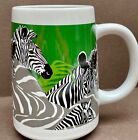Otagiri Ceramic Mug STRIPPERS T Taylor Art Japan Signed Zebra Green Gray White