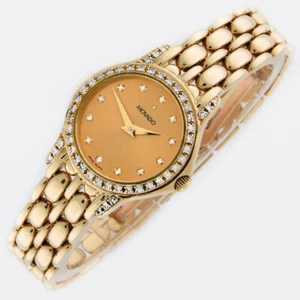 Movado Ladies 14K Solid Gold Bracelet Diamond Bezel & Markers 22mm 75259809 - Picture 1 of 8