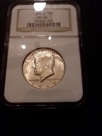 1969-D NGC MS 66 KENNEDY SILVER HALF DOLLAR *** BLAST WHITE GEM / SUPERB *** Cover