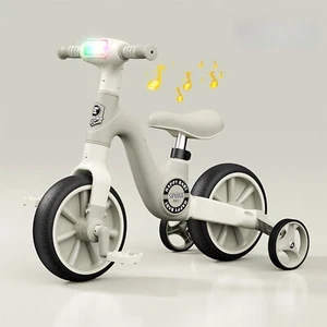 Laufrad für Kinder ab 3-7 Jahre Kinderlaufrad mit Stützräder Pedalen 4-Räder - Bild 1 von 12