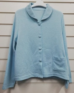 Marlon Ladies Blue Waffle Polyester Bed Jacket Gown UK Sizes 8-18