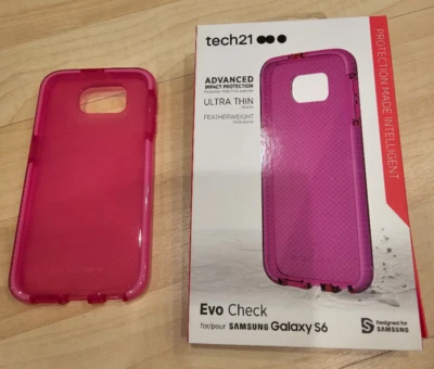 Tech21 Evo Check Case for Samsung Galaxy S6 Cell Phone Pink Brand New FlexShock - Image 1 of 4