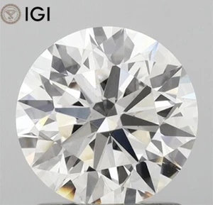 F Color VS1 Clarity 1.30 CARAT ROUND Cut CVD Lab Grown Diamond IGI Certificate - Picture 1 of 10