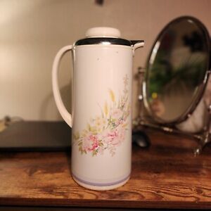 Vintage Floral Tiger Vacuum Bottle Co Insulated Pitcher Made in Japan 