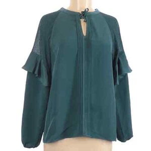 Neu mit Etikett Halston Schlüsselloch Langarm Spitze Karriere Medium Oberteil - Bild 1 von 7