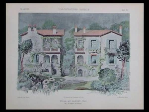 LE CANNET, VILLA - 1904 - PLANCHES ARCHITECTURE - WARNERY, ROYAT - Picture 1 of 2