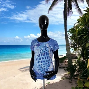 Leoma Lovegrove Blue Sea Shells Womens Medium - Picture 1 of 9