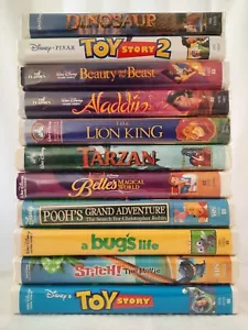 Lot of 11 Walt Disney VHS Movies Toy Story Bugs Life Tarzan Aladin - Picture 1 of 24