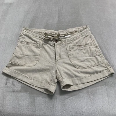 The North Face Womens Shorts Size 10 Linen Cotton Blend Hiking Outdoors Striped - Image 1 of 4