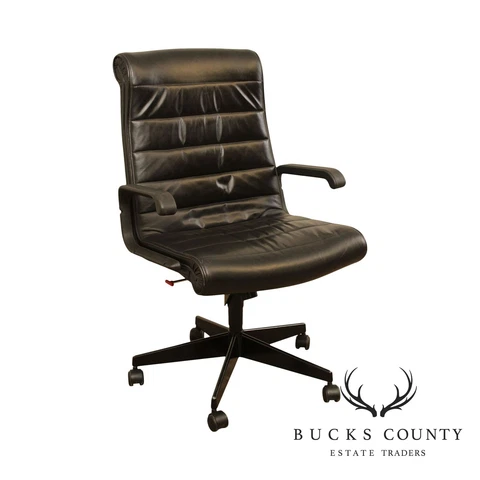 Quality Modern Black Leather Desk Chair (B) Cover