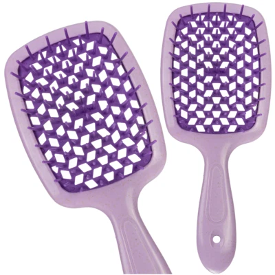 NELIPS NEU Haarbürste Entwirrbürste Pneumatisch Violett Flexibel Föhnen Styling Massage