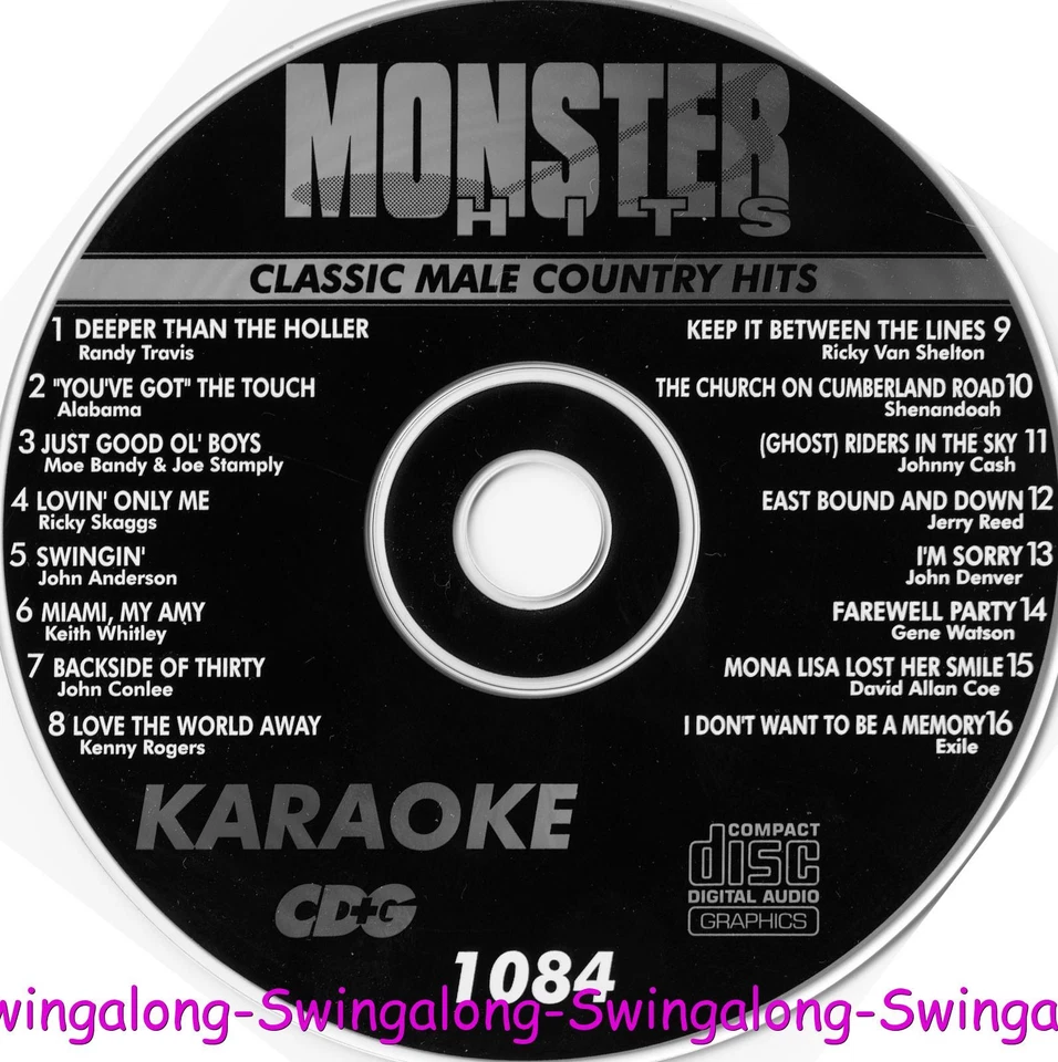 Classic Male Country MONSTER HITS KARAOKE CD+G VOL-1084 NEW IN WHITE SLEEVES - Image 1 of 1
