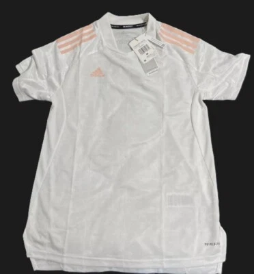 Camiseta Adidas Condivo 21 branca rosa azul prime futebol corrida feminina M - Imagem 1 de 3