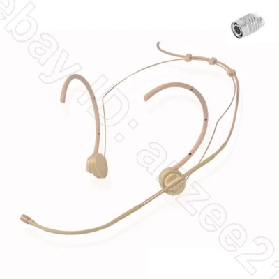 Foldable Ear Headset Microphone for Audio-Technica Hirose 4Pin Connector Beige - Image 1 of 4