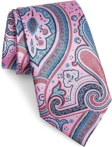 Ermenegildo Zegna Paisley Silk Tie Pink - Picture 1 of 5