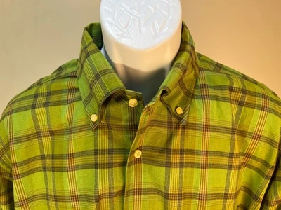 Robert Talbott Men's green, brown and black plaid long sleeve shirt Large L EUC - Image 1 of 4