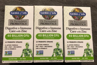 3 Probióticos Inmunes Digestivos Garden Of Life con Zinc 30x3 90 Cápsulas EXP. 05/26 Foto 1 de 4