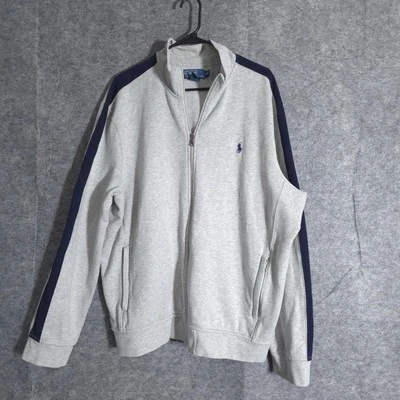 Polo Ralph Lauren Full Zip Jacket Mens Gray Navy Size 2XL Pony Preppy Sweatshirt - Image 1 of 4