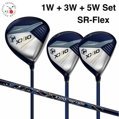 Dunlop XXIO 13 Navy Driver Fairway 1W/3W/5W Wood 3pcs SR Set MP1300 Japan Model - Image 1 of 4