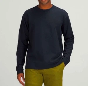 lululemon Men's French Terry Black Oversized Long Sleeve Crew Size L  EUC - Bild 1 von 7