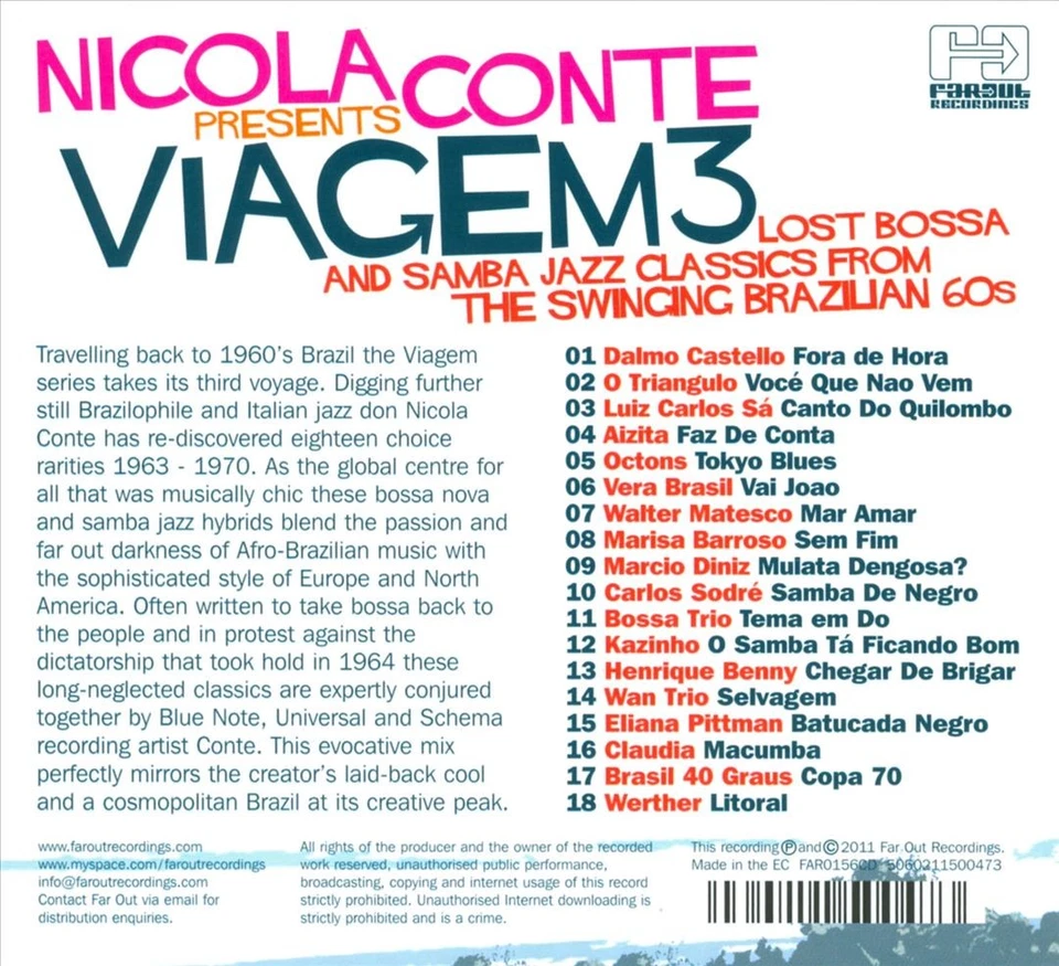 NICOLA CONTE (DJ) - VIAGEM 3: A COLLECTION OF 60S BRAZILIAN BOSSA NOVA AND JAZZ - Image 1 of 1