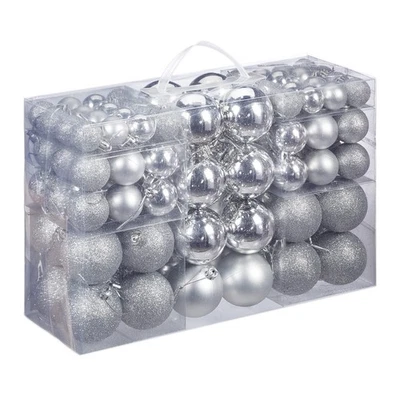 Relaxdays Palline di Natale Set 100 Addobbi Natalizi Opache Lucide Glitterate ∅ - Immagine 1 di 4