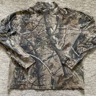 Camo Mock Neck T-Shirt Mens XL Long Sleeve Hunting Diablo Outdoors Realtree - Image 1 of 4