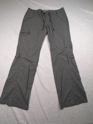 REI Pants Womens 6 Petite Gray Nylon Spandex Hiking Roll Up Cargo Trail - Image 1 of 4