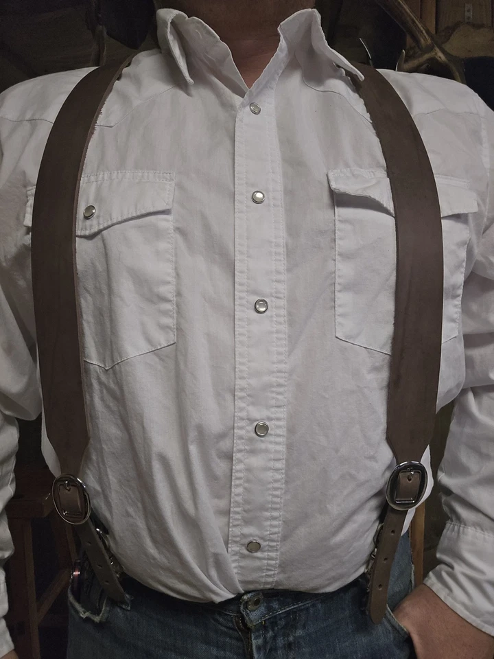 Western Cowboy Hand Made leather Suspenders - Image 1 of 4