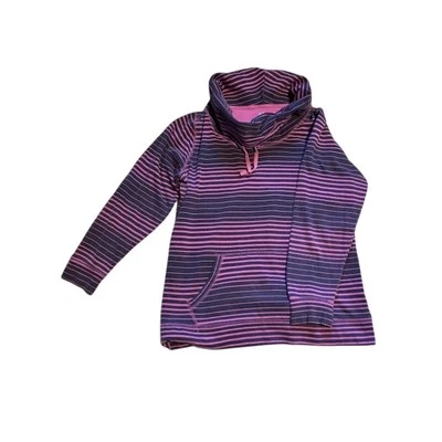 Sudadera Made for Life para mujer talla Lg rosa/púrpura a rayas capucha cuello ropa de salón Foto 1 de 4