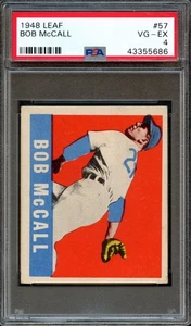 BB - 1948 Leaf - #57 - Bob McCall - PSA 4 - EN MUY BUEN ESTADO-EX - Imagen 1 de 2