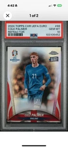 Cole Palmer 2024 Topps Chrome UEFA Euro National Debut Refractor #88 PSA 10 RC - Picture 1 of 1