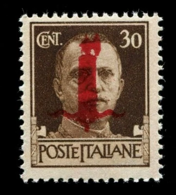 Italia fascista Segunda Guerra Mundial - 1929 sello base sobreimpreso 1944 - Sassone 492 - MNH/OG/805 Foto 1 de 4