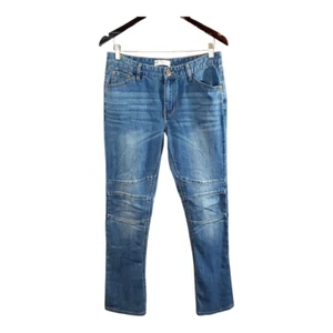 Free People Skylar Button-cuff Moto Flare Jeans Retro 70s Hippie Boho Women's 29 - Picture 1 of 8