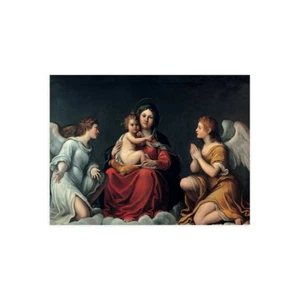 Stampa su Tela su Carta Poster o Quadro Francesco Albani Madonna con Bambino ed - Foto 1 di 2