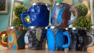 Mineral Crystal Resin, Multicolored, Coffee/Tea Mugs (set of 6) - Picture 1 of 13