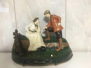 Vintage/Retro Figur Golfszene Metalldruckguss Deko - Bild 1 von 10