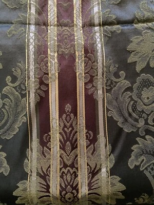 CROSCILL MaJestic GREEN, SAGE, Wine STRIPE  PAISLEY RN 21857 PILLOW SHAMS 21x27” - Image 1 of 4